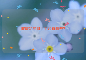 收廢品的網(wǎng)上平臺有哪些？