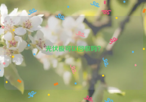 光伏板可以回收嗎？