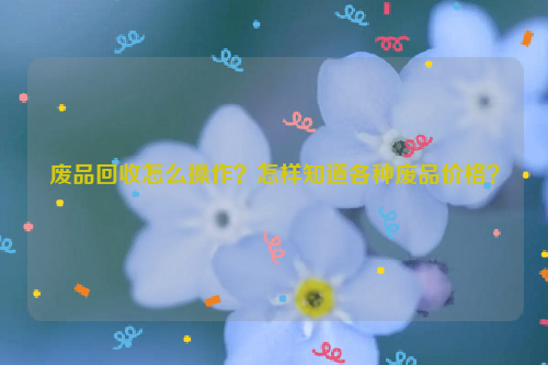 廢品回收怎么操作？怎樣知道各種廢品價格？