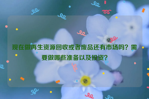 現(xiàn)在做再生資源回收或者廢品還有市場嗎？需要做哪些準備以及投資？
