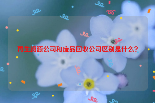 再生資源公司和廢品回收公司區(qū)別是什么？